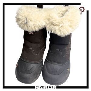 The North Face Girls Insulated Waterproof Zip Faux Fur Winter Snow Boots Size 13